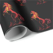 Red Horse Fire Art Cadeaupapier (Rol Hoek)