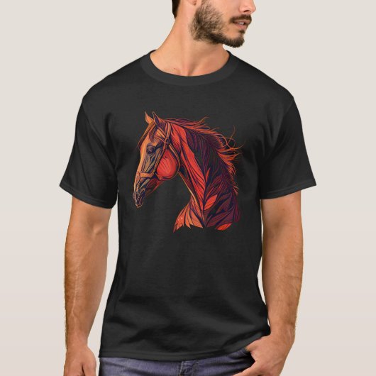 Red Horse  Horseback Riding Equestrian Cowgirl Fun T-shirt (Voorkant)