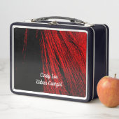 Red Horse Mane Abstract Metal Lunchbox (In situ)