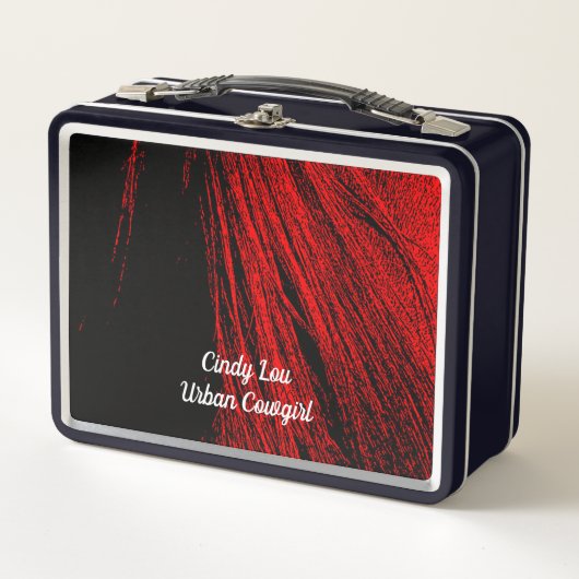 Red Horse Mane Abstract Metal Lunchbox (Voorkant)