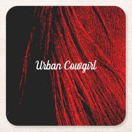 Red Horse Mane Abstract papier Onderzetter