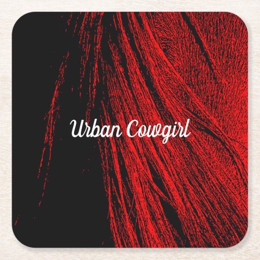 Red Horse Mane Abstract papier Onderzetter (Voorkant)