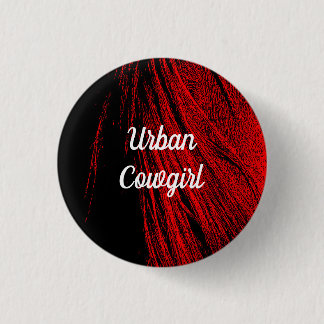 Red Horse Mane Abstract Pin Button