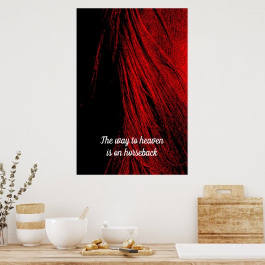 Red Horse Mane Abstract Poster (Keuken)
