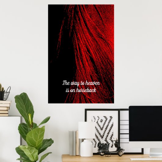Red Horse Mane Abstract Poster (Thuiskantoor)