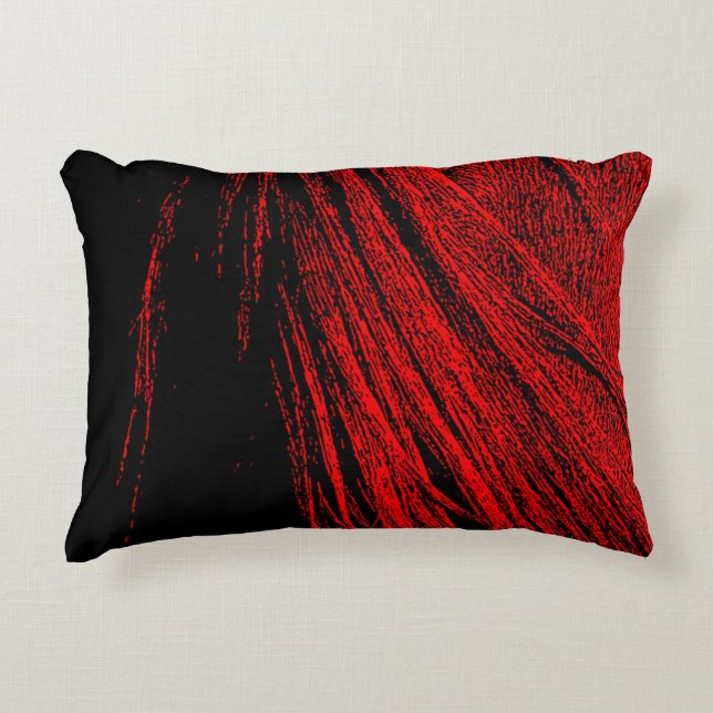 Red Horse Mane Abstract Sierkussen Accent Kussen (Voorkant)