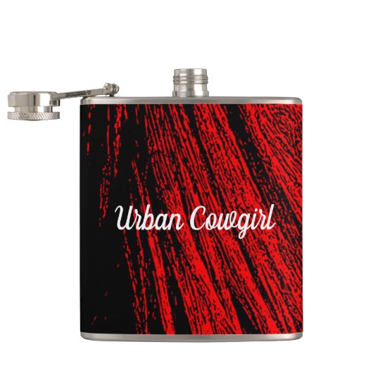 Red Horse Mane Abstracte Drink kolf Heupfles (Geopend)