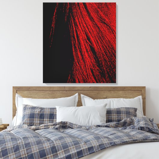 Red Horse Mane Abstracte Stretched Canvas Print (Insitu (Slaapkamer))