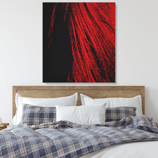Red Horse Mane Abstracte Stretched Canvas Print (Insitu (Slaapkamer))