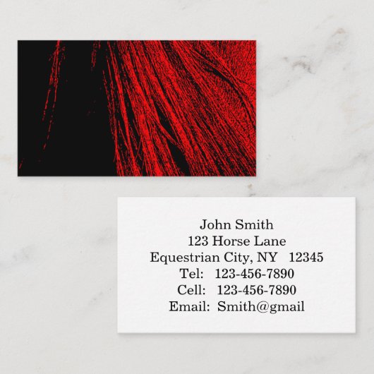 Red Horse Mane Abstracte Visitekaartjes (Voorkant / Achterkant)