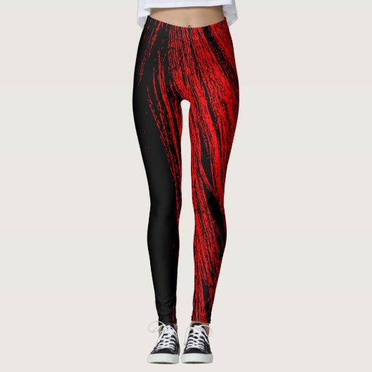 Red Horse Mane Abstracte Vrouwen Leggings (Voorkant)