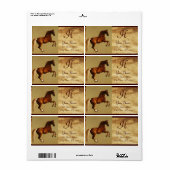 RED HORSE MONOGRAM, bruin perkament Etiket (Full Sheet)