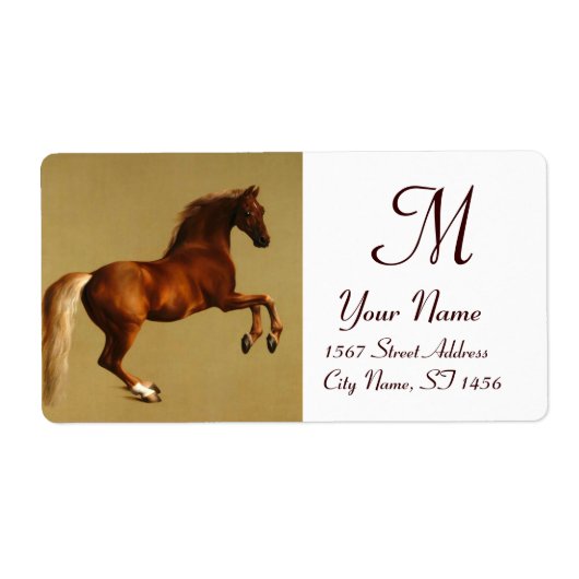 RED HORSE MONOGRAM, bruin wit Etiket (Voorkant)