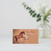 RED HORSE Monogram Gold Metallic Visitekaartje (Staand voorkant)