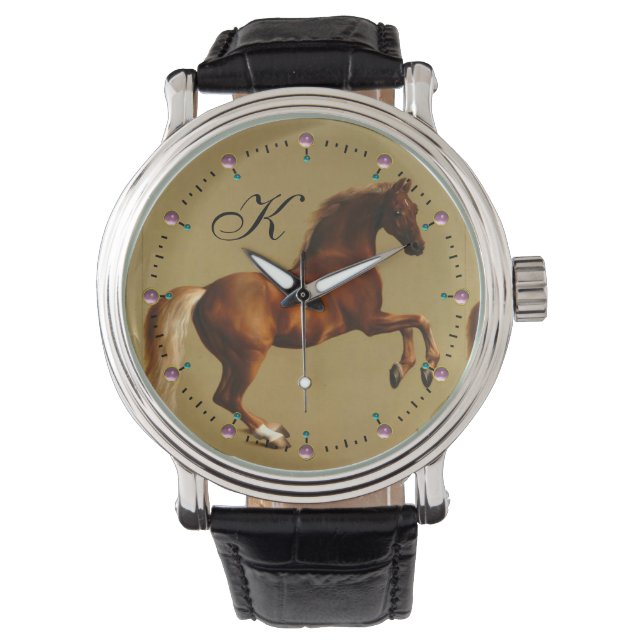RED HORSE MONOGRAM HORLOGE (Voorkant)