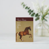 RED HORSE Monogram Platinum Metallic Visitekaartje (Staand voorkant)