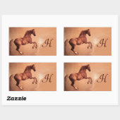 RED HORSE MONOGRAM RECHTHOEKIGE STICKER (Vel)