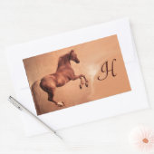 RED HORSE MONOGRAM RECHTHOEKIGE STICKER (Envelop)