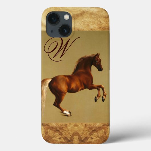 RED HORSE Parchment Monogram Case-Mate iPhone Case (Achterkant)