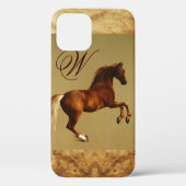 RED HORSE Parchment Monogram Case-Mate iPhone Case (Achterkant)