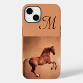 RED HORSE Parchment Monogram Case-Mate iPhone Case (Achterkant)