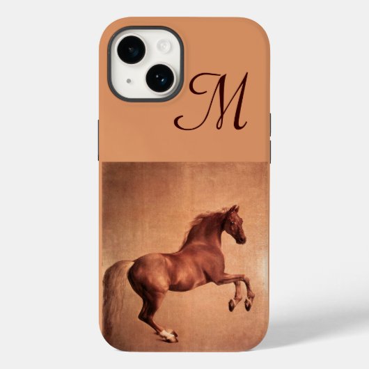 RED HORSE Parchment Monogram Case-Mate iPhone Case (Achterkant)