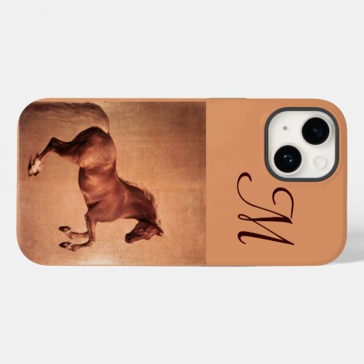 RED HORSE Parchment Monogram Case-Mate iPhone Case (Achterkant (horizontaal))