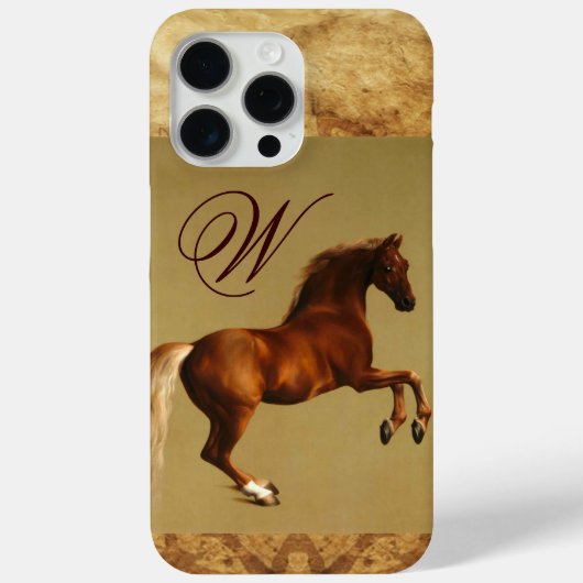 RED HORSE Parchment Monogram Case-Mate iPhone Case (Achterkant)