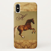 RED HORSE Parchment Monogram Case-Mate iPhone Case (Achterkant)