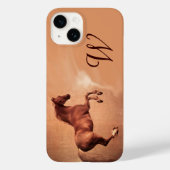 RED HORSE Parchment Monogram Case-Mate iPhone Case (Achterkant)