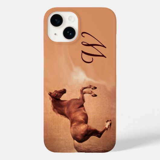RED HORSE Parchment Monogram Case-Mate iPhone Case (Achterkant)