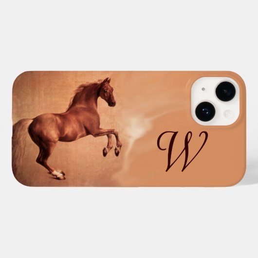 RED HORSE Parchment Monogram Case-Mate iPhone Case (Achterkant (horizontaal))