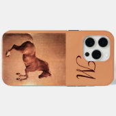 RED HORSE Parchment Monogram Case-Mate iPhone Case (Achterkant (horizontaal))