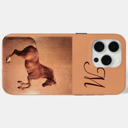 RED HORSE Parchment Monogram Case-Mate iPhone Case (Achterkant (horizontaal))