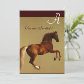 RED HORSE Party Gold Metallic Kaart (Staand voorkant)