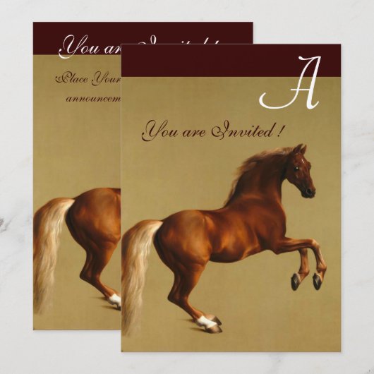 RED HORSE Party Gold Metallic Kaart (Voorkant / Achterkant)