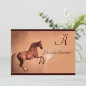 RED HORSE Party Gold Metallic Kaart (Staand voorkant)