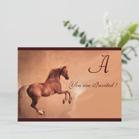 RED HORSE Party Gold Metallic Kaart (Staand voorkant)