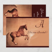 RED HORSE Party Gold Metallic Kaart (Voorkant / Achterkant)