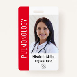 Red Hospital Medical Employee Photo ID Badge
