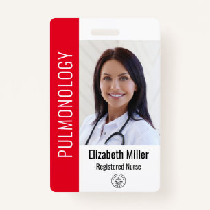 Red Hospital Medical Employee Photo ID Badge