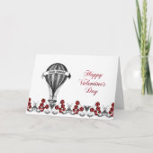  Red Hot Air Ballon Valentijn Feestdagen Kaart (Voorkant)