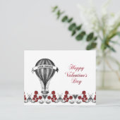  Red Hot Air Ballon Valentijn Feestdagenkaart (Staand voorkant)