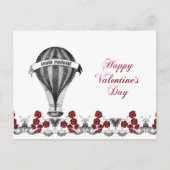  Red Hot Air Ballon Valentijn Feestdagenkaart (Voorkant)