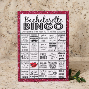 Red Hot Bachelorette Bingo, partijspel, uitdaging Kaart