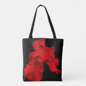 Red Hot Bearded Iris Abstract Flower Tote Bag (Achterkant)