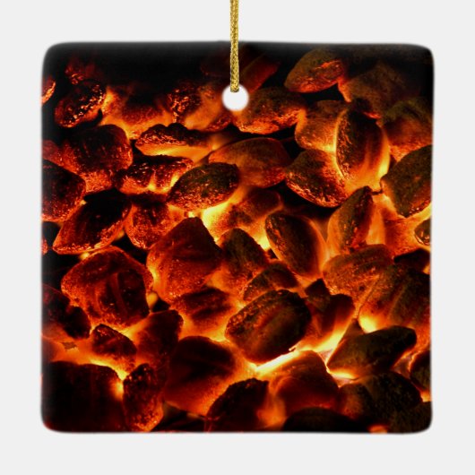 Red Hot Burning Coals Keramisch Ornament (Achterkant)