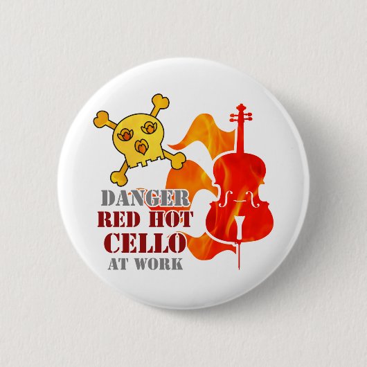 Red Hot Cello Ronde Button 5,7 Cm (Voorkant)