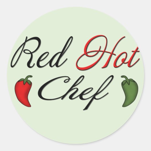 Red Hot Chef Ronde Sticker (Voorkant)