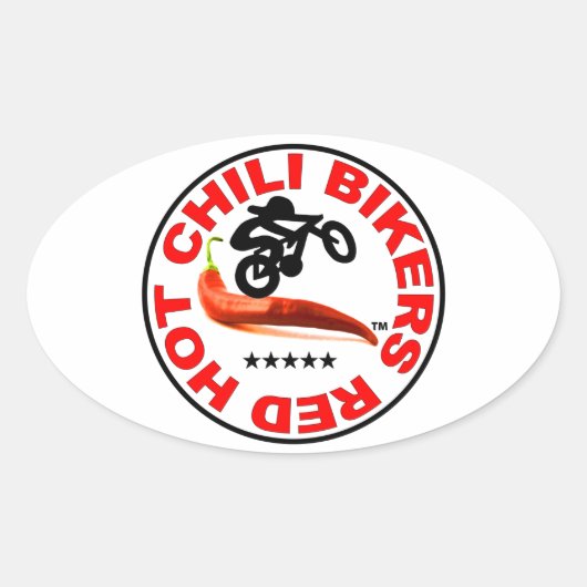 Red Hot Chili Bikers Ovale Sticker (Voorkant)